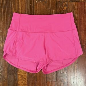 Lululemon Hot Pink Speed Up High Rise Shorts 2.5